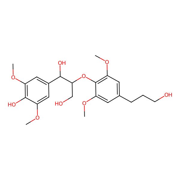 2D Structure of (1R,2R)-1-(4-hydroxy-3,5-dimethoxyphenyl)-2-[4-(3-hydroxypropyl)-2,6-dimethoxyphenoxy]propane-1,3-diol