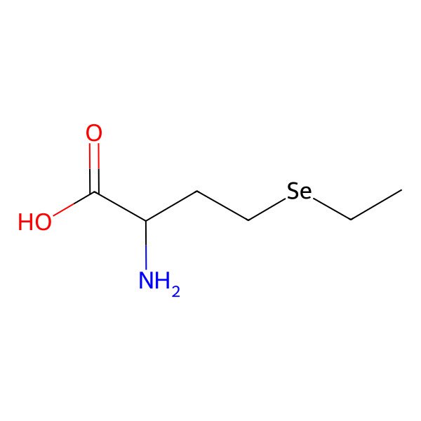 2D Structure of Butanoic acid, 2-amino-4-(ethylseleno)-