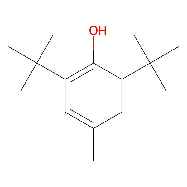 2D Structure of Butylated Hydroxytoluene
