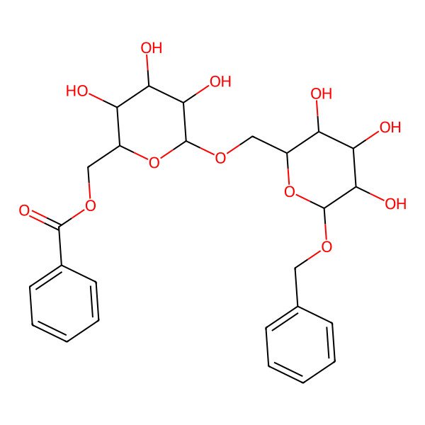 2D Structure of Bz(-6)Glc(b1-6)Glc(b)-O-Bn