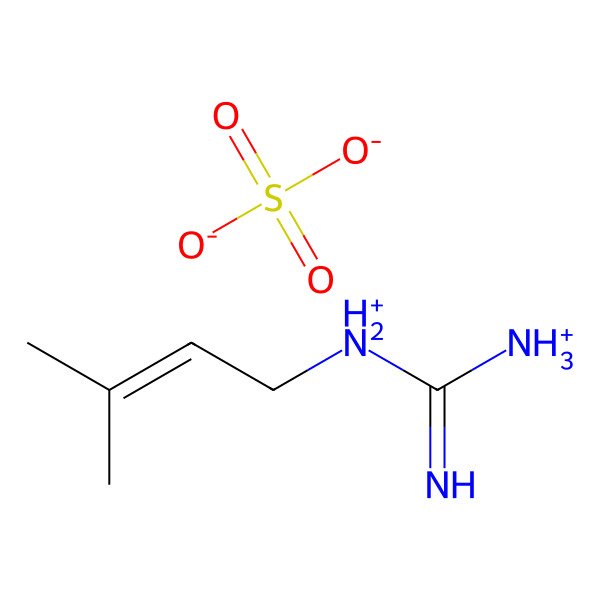 2D Structure of (C-azaniumylcarbonimidoyl)-(3-methylbut-2-enyl)azanium sulfate