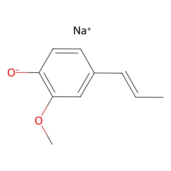 2D Structure of Phenol, 2-methoxy-4-(1-propenyl)-, sodium salt