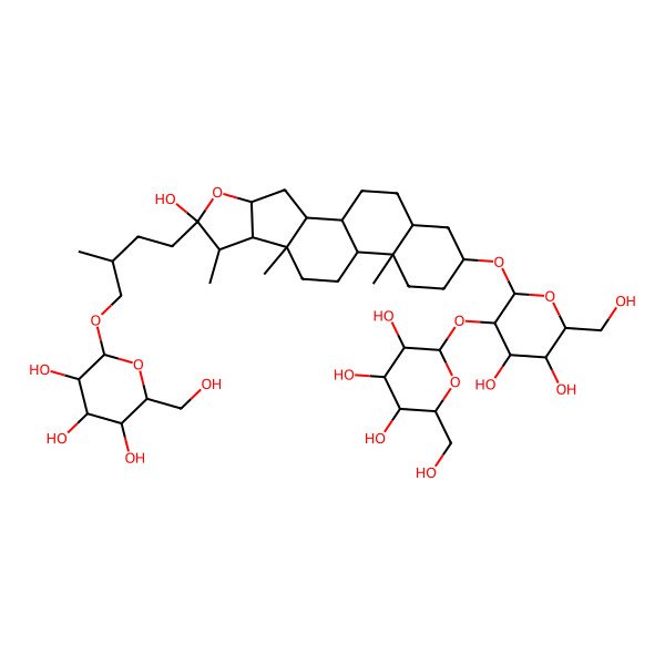 2D Structure of (6R)-2-[(2S)-4-[(1R,2S,4S,7S,8S,9S,12S,13S,18R)-16-[(3R,6R)-4,5-dihydroxy-6-(hydroxymethyl)-3-[(6R)-3,4,5-trihydroxy-6-(hydroxymethyl)oxan-2-yl]oxyoxan-2-yl]oxy-6-hydroxy-7,9,13-trimethyl-5-oxapentacyclo[10.8.0.02,9.04,8.013,18]icosan-6-yl]-2-methylbutoxy]-6-(hydroxymethyl)oxane-3,4,5-triol