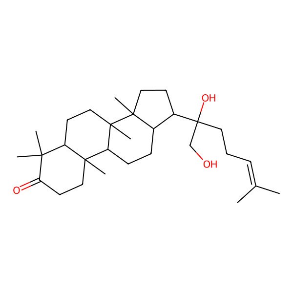 2D Structure of (8R,10R,13R)-17-[(2R)-1,2-dihydroxy-6-methylhept-5-en-2-yl]-4,4,8,10,14-pentamethyl-1,2,5,6,7,9,11,12,13,15,16,17-dodecahydrocyclopenta[a]phenanthren-3-one
