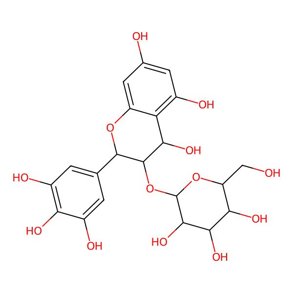 2D Structure of 3-[(2S,5S)-3,4,5-trihydroxy-6-(hydroxymethyl)oxan-2-yl]oxy-2-(3,4,5-trihydroxyphenyl)-3,4-dihydro-2H-chromene-4,5,7-triol