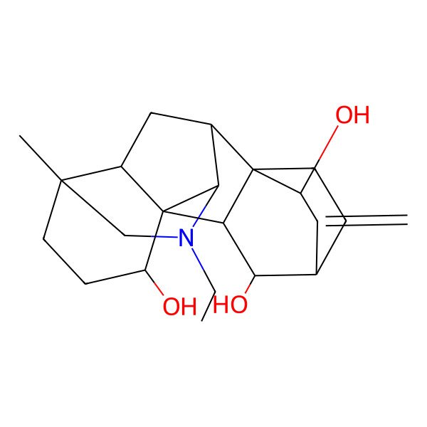2D Structure of (1R,2S,5R,9R,10S,11R,13R,14S,15R,16R)-7-Ethyl-5-methyl-12-methylidene-7-azahexacyclo[7.6.2.210,13.01,8.05,16.010,15]nonadecane-2,11,14-triol