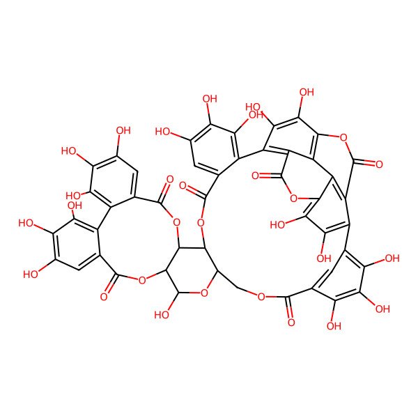 2D Structure of (26R,27S,44R,47R)-3,4,15,16,19,20,21,32,33,34,37,38,39,45,52,53,54-heptadecahydroxy-6,13,25,28,43,46,49-heptaoxaundecacyclo[49.3.1.02,11.05,10.08,17.09,14.018,23.026,47.027,44.030,35.036,41]pentapentaconta-1(55),2,4,8,10,14,16,18,20,22,30,32,34,36,38,40,51,53-octadecaene-7,12,24,29,42,50-hexone