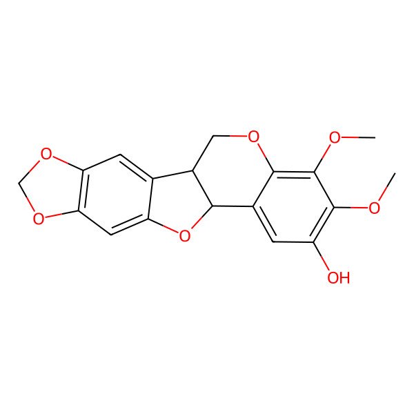 2D Structure of (1R,12R)-16,17-dimethoxy-5,7,11,19-tetraoxapentacyclo[10.8.0.02,10.04,8.013,18]icosa-2,4(8),9,13,15,17-hexaen-15-ol
