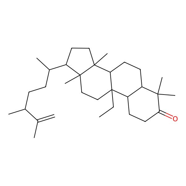 2D Structure of (8R,9S,13R,17R)-17-(5,6-dimethylhept-6-en-2-yl)-9-ethyl-4,4,13,14-tetramethyl-1,2,5,6,7,8,10,11,12,15,16,17-dodecahydrocyclopenta[a]phenanthren-3-one
