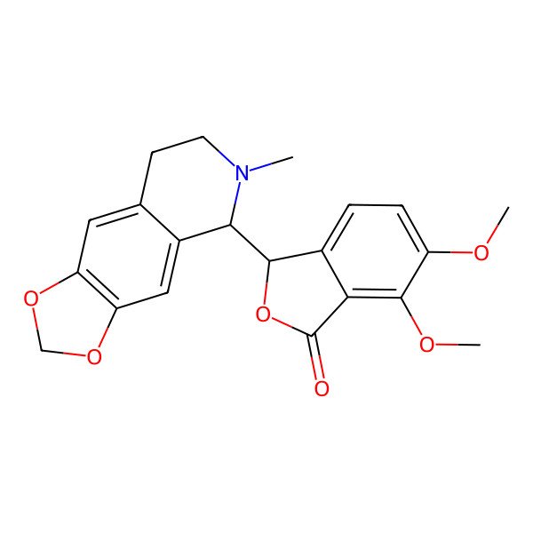 2D Structure of (3S)-6,7-dimethoxy-3-(6-methyl-7,8-dihydro-5H-[1,3]dioxolo[4,5-g]isoquinolin-5-yl)-3H-2-benzofuran-1-one