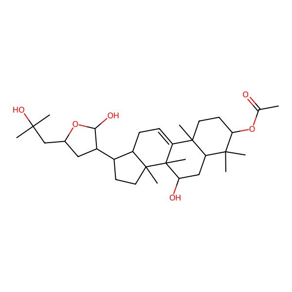 2D Structure of [(3S,8S,10S)-7-hydroxy-17-[(2S,5R)-2-hydroxy-5-(2-hydroxy-2-methylpropyl)oxolan-3-yl]-4,4,8,10,14-pentamethyl-2,3,5,6,7,12,13,15,16,17-decahydro-1H-cyclopenta[a]phenanthren-3-yl] acetate
