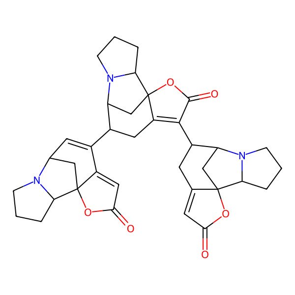 2D Structure of (1S,8S,13R)-6-[(1S,7S,8S,13R)-3-oxo-4-[(1S,7R,8S,13R)-3-oxo-2-oxa-9-azatetracyclo[6.5.1.01,5.09,13]tetradec-4-en-7-yl]-2-oxa-9-azatetracyclo[6.5.1.01,5.09,13]tetradec-4-en-7-yl]-2-oxa-9-azatetracyclo[6.5.1.01,5.09,13]tetradeca-4,6-dien-3-one