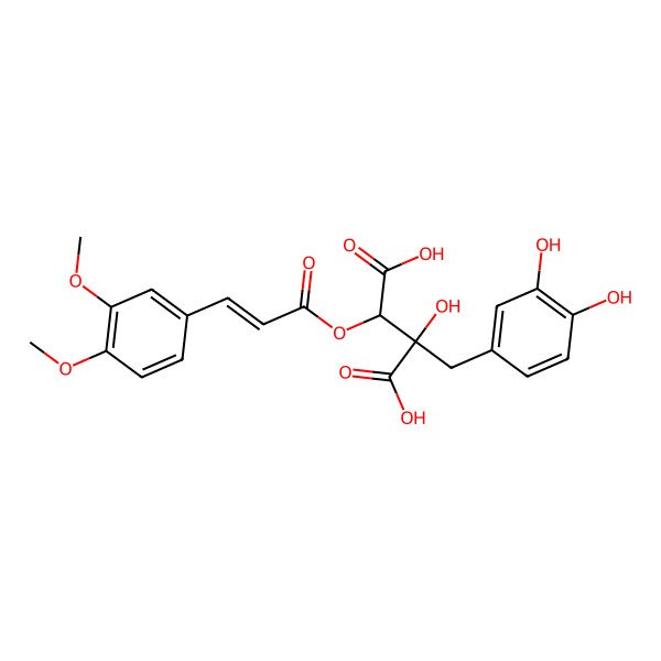 2D Structure of (2R,3S)-2-[(3,4-dihydroxyphenyl)methyl]-3-[(E)-3-(3,4-dimethoxyphenyl)prop-2-enoyl]oxy-2-hydroxybutanedioic acid