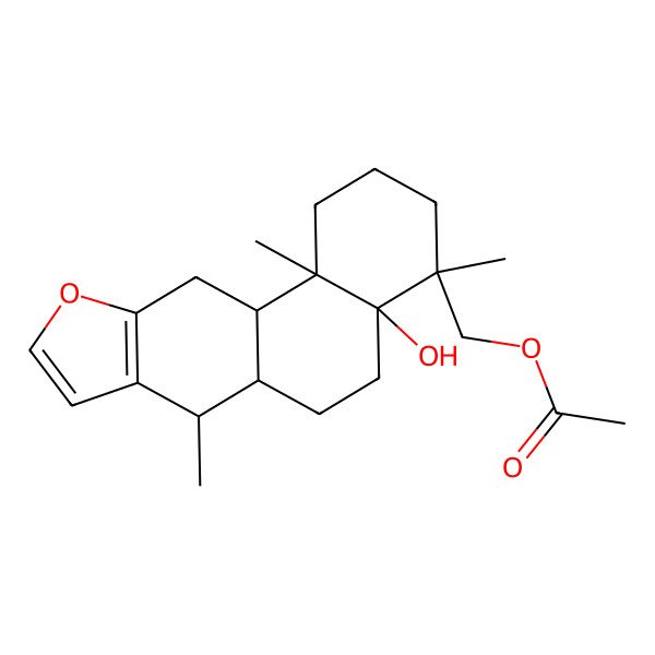 2D Structure of [(4R,4aS,6aS,7R,11aS,11bR)-4a-hydroxy-4,7,11b-trimethyl-2,3,5,6,6a,7,11,11a-octahydro-1H-naphtho[2,1-f][1]benzofuran-4-yl]methyl acetate