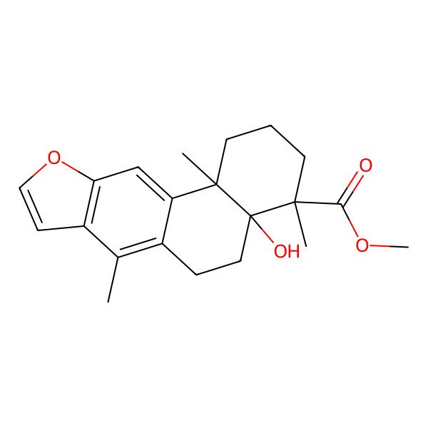 2D Structure of methyl (4S,4aS,11bR)-4a-hydroxy-4,7,11b-trimethyl-2,3,5,6-tetrahydro-1H-naphtho[2,1-f][1]benzofuran-4-carboxylate