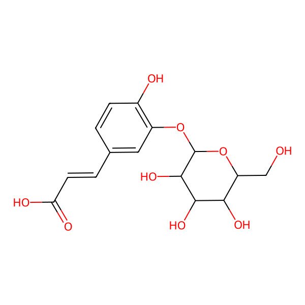2D Structure of Caffeic Acid 3-beta-D-Glucoside