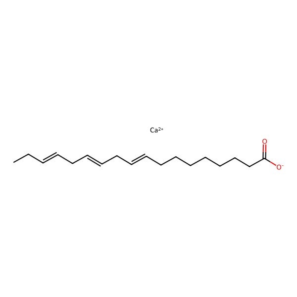 2D Structure of calcium;(9E,12E,15E)-octadeca-9,12,15-trienoate