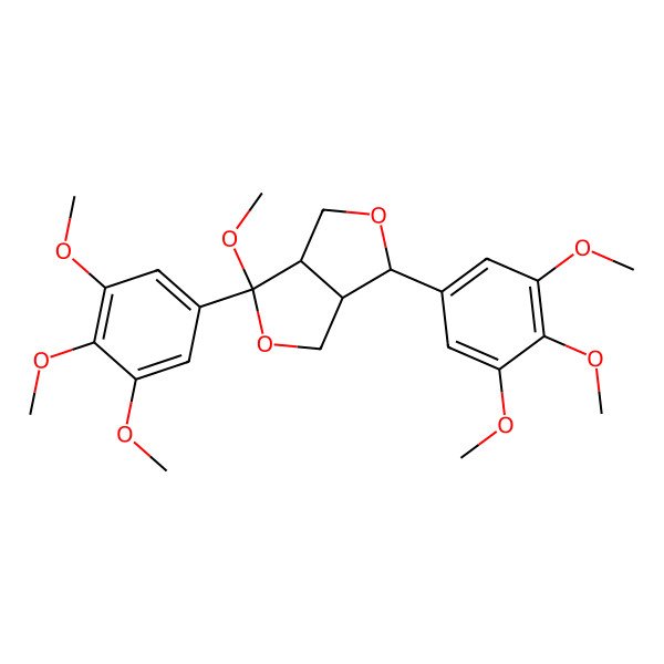 2D Structure of (3S,3aR,6R,6aR)-6-methoxy-3,6-bis(3,4,5-trimethoxyphenyl)-3,3a,4,6a-tetrahydro-1H-furo[3,4-c]furan