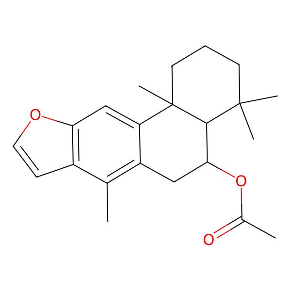 2D Structure of [(4aS,5R,11bS)-4,4,7,11b-tetramethyl-1,2,3,4a,5,6-hexahydronaphtho[2,1-f][1]benzofuran-5-yl] acetate