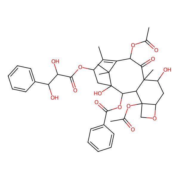 2D Structure of [(1S,2S,3R,4S,7R,9S,10S,12R,15S)-4,12-diacetyloxy-15-(2,3-dihydroxy-3-phenylpropanoyl)oxy-1,9-dihydroxy-10,14,17,17-tetramethyl-11-oxo-6-oxatetracyclo[11.3.1.03,10.04,7]heptadec-13-en-2-yl] benzoate