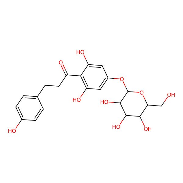 2D Structure of 1-[2,6-Dihydroxy-4-[3,4,5-trihydroxy-6-(hydroxymethyl)oxan-2-yl]oxyphenyl]-3-(4-hydroxyphenyl)propan-1-one