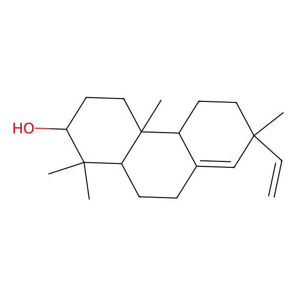 2D Structure of (2S,4aR,4bS,7R,10aR)-7-ethenyl-1,1,4a,7-tetramethyl-3,4,4b,5,6,9,10,10a-octahydro-2H-phenanthren-2-ol