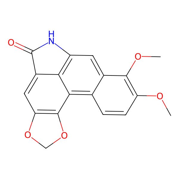 2D Structure of 14,15-Dimethoxy-3,5-dioxa-10-azapentacyclo[9.7.1.02,6.08,19.013,18]nonadeca-1(18),2(6),7,11(19),12,14,16-heptaen-9-one