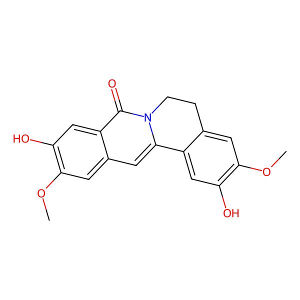 2D Structure of 2,10-Dihydroxy-3,11-dimethoxy-5,6-dihydroisoquinolino[2,1-b]isoquinolin-8-one