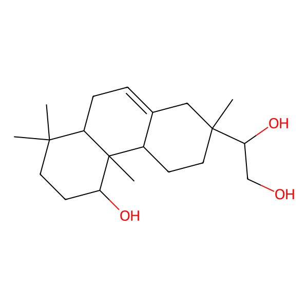 2D Structure of (1S)-1-[(2S,4aS,4bS,5R,8aS)-5-hydroxy-2,4b,8,8-tetramethyl-3,4,4a,5,6,7,8a,9-octahydro-1H-phenanthren-2-yl]ethane-1,2-diol