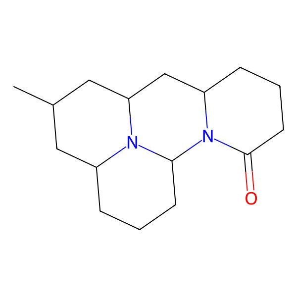 2D Structure of (3aS,5S,6aR,7aS,12aS)-Tetradecahydro-5-methyl-11H-pyrido(1',2':3,4)pyrimido(2,1,6-de)quinolizin-11-one
