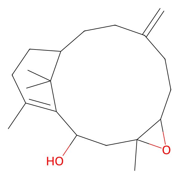 2D Structure of (2R,4S,6R,12R)-4,15,16,16-tetramethyl-9-methylidene-5-oxatricyclo[10.3.1.04,6]hexadec-1(15)-en-2-ol