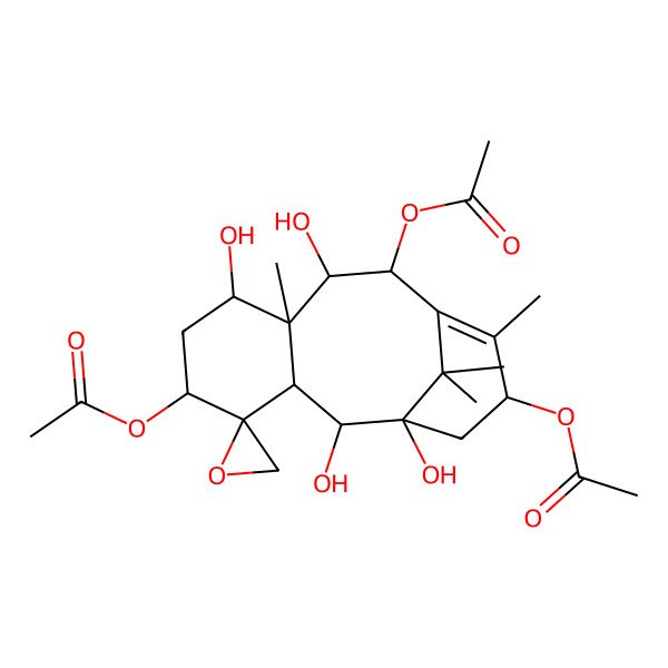2D Structure of [(1'S,2S,2'S,3'R,5'S,7'S,8'S,9'R,10'R)-10',13'-diacetyloxy-1',2',7',9'-tetrahydroxy-8',12',15',15'-tetramethylspiro[oxirane-2,4'-tricyclo[9.3.1.03,8]pentadec-11-ene]-5'-yl] acetate
