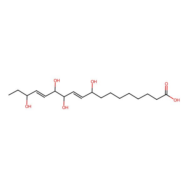 2D Structure of (9S,10E,12S,13S,14E,16S)-9,12,13,16-tetrahydroxyoctadeca-10,14-dienoic acid