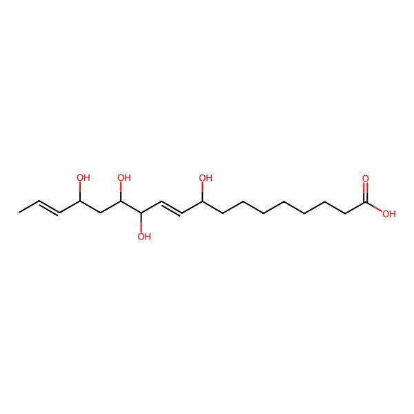 2D Structure of (9S,10E,12S,13S,15S,16E)-9,12,13,15-tetrahydroxyoctadeca-10,16-dienoic acid