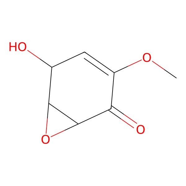 2D Structure of (1R,5S,6R)-5-hydroxy-3-methoxy-7-oxabicyclo[4.1.0]hept-3-en-2-one