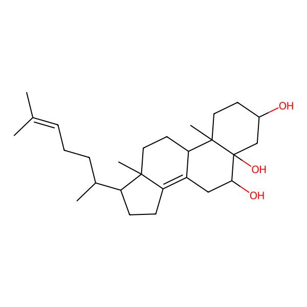 2D Structure of Cholesta-8(14),24-diene-3beta,5alpha,6alpha-triol