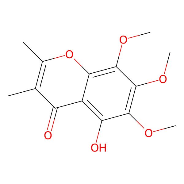 2D Structure of Chromone, 5-hydroxy-6,7,8-trimethoxy-2,3-dimethyl- 2D Structure of Chromone, 5-hydroxy-6,7,8-trimethoxy-2,3-dimethyl-