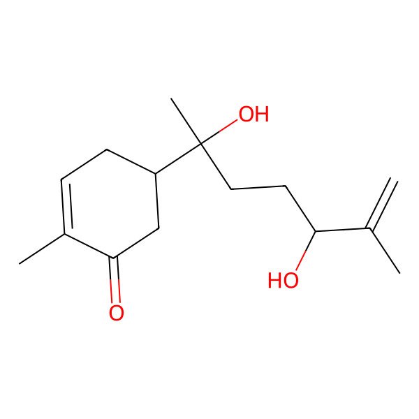 2D Structure of 5-[(2R)-2,5-dihydroxy-6-methylhept-6-en-2-yl]-2-methylcyclohex-2-en-1-one