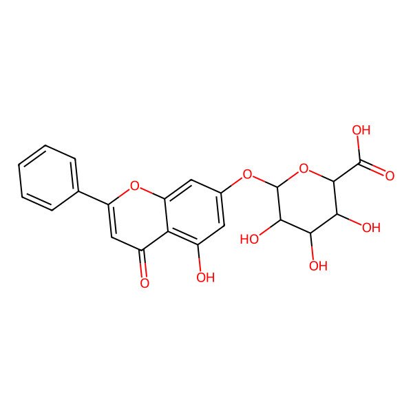 2D Structure of Chrysin 7-glucuronide 2D Structure of Chrysin 7-glucuronide