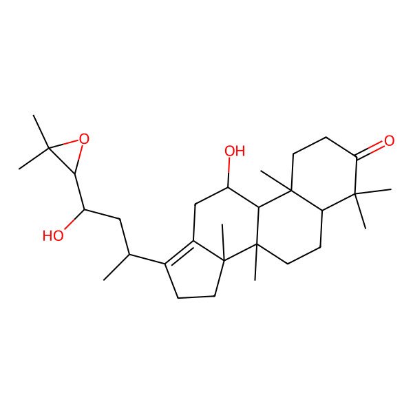 2D Structure of 17-[4-(3,3-Dimethyloxiran-2-yl)-4-hydroxybutan-2-yl]-11-hydroxy-4,4,8,10,14-pentamethyl-1,2,5,6,7,9,11,12,15,16-decahydrocyclopenta[a]phenanthren-3-one