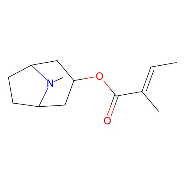 2D Structure of [(1S,5R)-8-methyl-8-azabicyclo[3.2.1]octan-3-yl] (Z)-2-methylbut-2-enoate