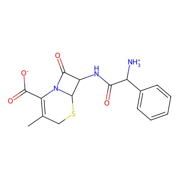 2D Structure of (6R,7R)-7-[[(2R)-2-azaniumyl-2-phenylacetyl]amino]-3-methyl-8-oxo-5-thia-1-azabicyclo[4.2.0]oct-2-ene-2-carboxylate