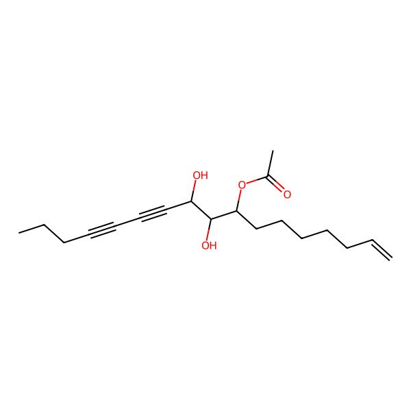 2D Structure of 9,10-Dihydroxyheptadec-1-en-11,13-diyn-8-yl acetate 2D Structure of 9,10-Dihydroxyheptadec-1-en-11,13-diyn-8-yl acetate