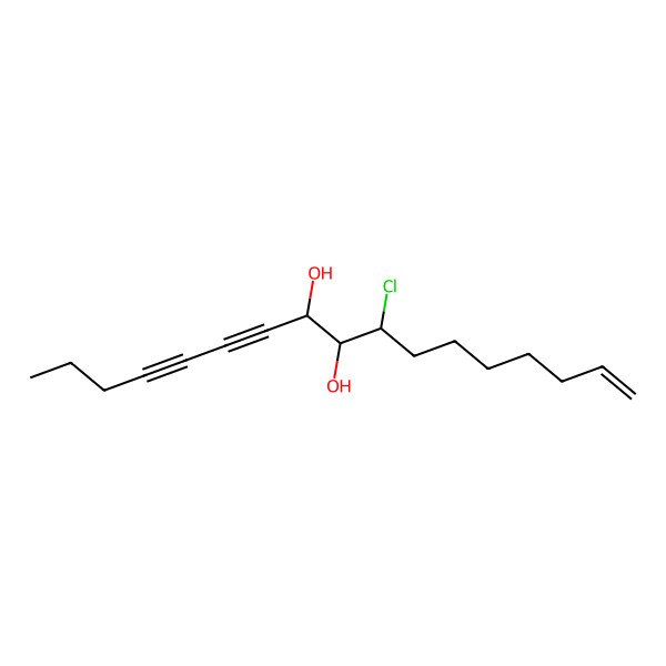 2D Structure of 10-Chloroheptadec-16-en-4,6-diyne-8,9-diol