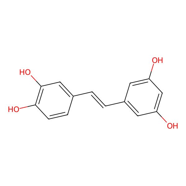 2D Structure of cis-3,5,3',4'-Tetrahydroxystilbene