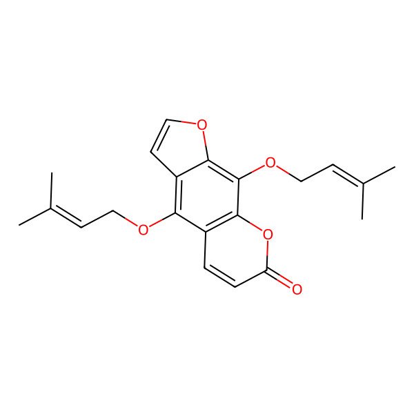 2D Structure of 4,9-Bis[(3-methylbut-2-en-1-yl)oxy]-7H-furo[3,2-g]chromen-7-one
