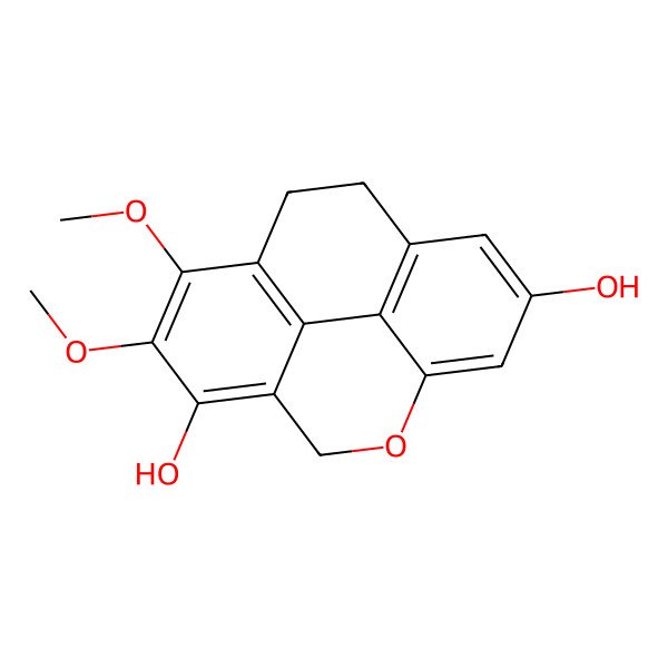 2D Structure of 7,8-dimethoxy-9,10-dihydro-5H-naphtho(8,1,2-cde)chromene-2,6-diol