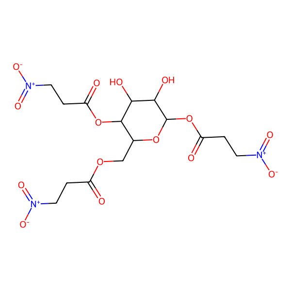 2D Structure of [(2R,3S,4R,5R,6S)-4,5-dihydroxy-3,6-bis(3-nitropropanoyloxy)oxan-2-yl]methyl 3-nitropropanoate