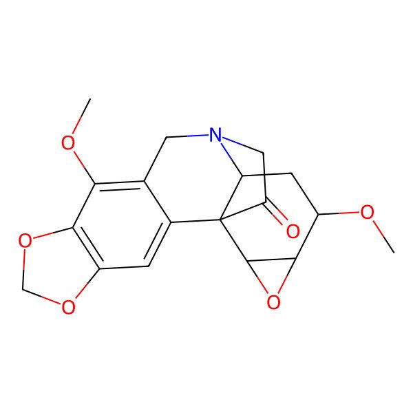 2D Structure of Crinan-11-one, 1,2-epoxy-3,7-dimethoxy-, (1beta,2beta,3alpha)-