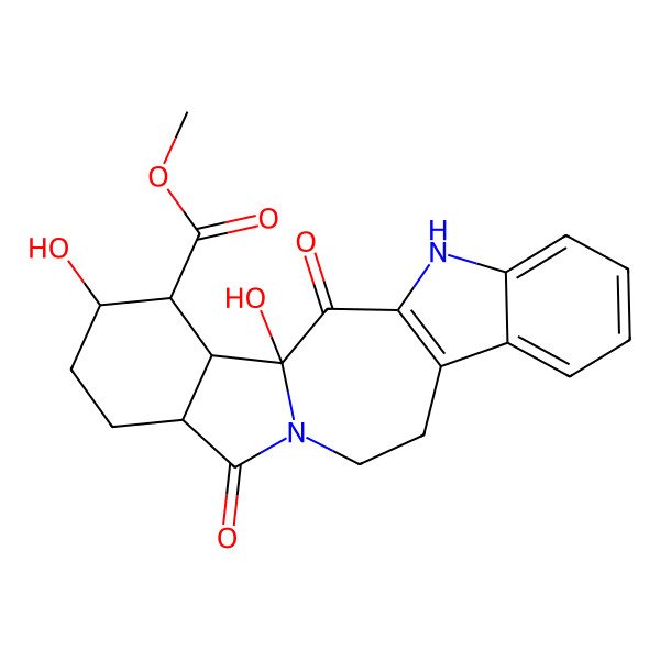 2D Structure of methyl (3S,4S,5R,6R,9R)-3,6-dihydroxy-2,10-dioxo-11,21-diazapentacyclo[12.7.0.03,11.04,9.015,20]henicosa-1(14),15,17,19-tetraene-5-carboxylate